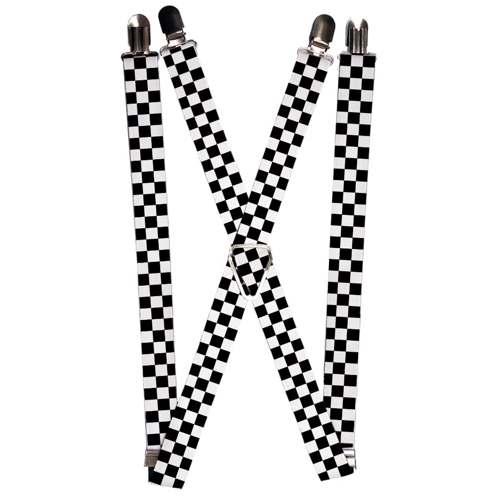 Buckle-Down mens Buckle-down - Checkered Suspenders, Multicolor, One Size US