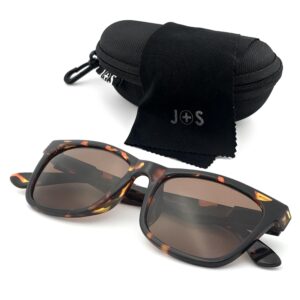 J+S Mission Mark II Rectangle Sunglasses, Polarized Sunglasses with 100% UV protection