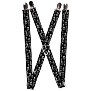 buckle-down men's suspender-skulls, multicolor, one size