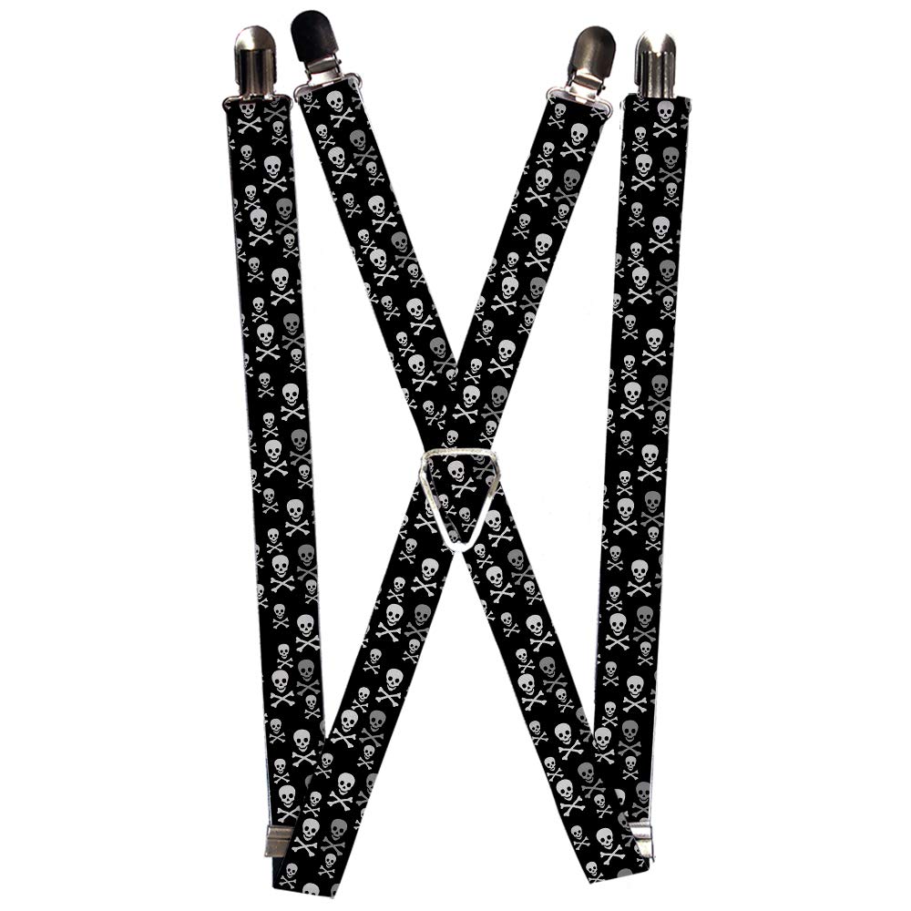 Buckle-Down Men's Suspender-Skulls, Multicolor, One Size