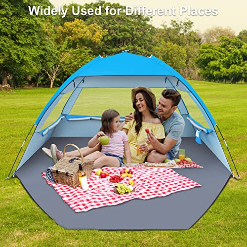 Gorich Beach Tent, UV Sun Shelter Lightweight Beach Sun Shade Canopy Cabana Beach Tents Fit 3-4 Person