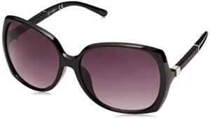 jessica simpson womens j5236 oversized rectangular sunglasses with uv400 protection. glam gifts for her, 60 mm, black, 60 mm us