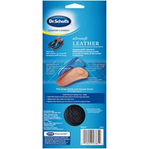 Dr. Scholl's Ultrasoft Leather Insoles for Dress Shoes (Men's 8-14) // All-Day Comfort with Massaging Gel plus a Real Leather Surface