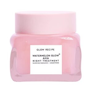 glow recipe watermelon glow sleeping mask - exfoliating + anti-aging overnight face mask w/ aha, hyaluronic acid + pumpkin seed extract for sensitive skin - hydrating mask (60ml)