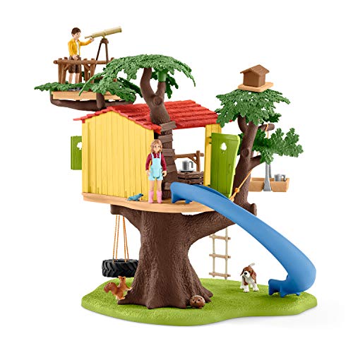 Schleich Farm World Adventure Tree House 28-piece Playset for Kids Ages 3-8, 5.91x6.3x7.09inch