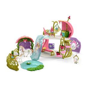 schleich bayala 54-piece fairy dollhouse & stable with unicorns toy set for kids ages 5-12