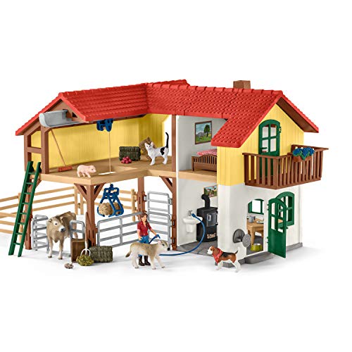 Schleich Farm World Large Toy Barn and Animals 52-piece Playset for Toddlers and Kids Ages 3-8 Multi, 19.3 Inch