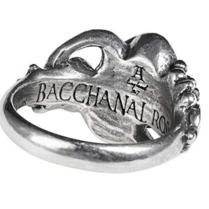 Alchemy Gothic Romantic Dark Desire Clear Crystal Bacchanal Rose Ring - Size N/7