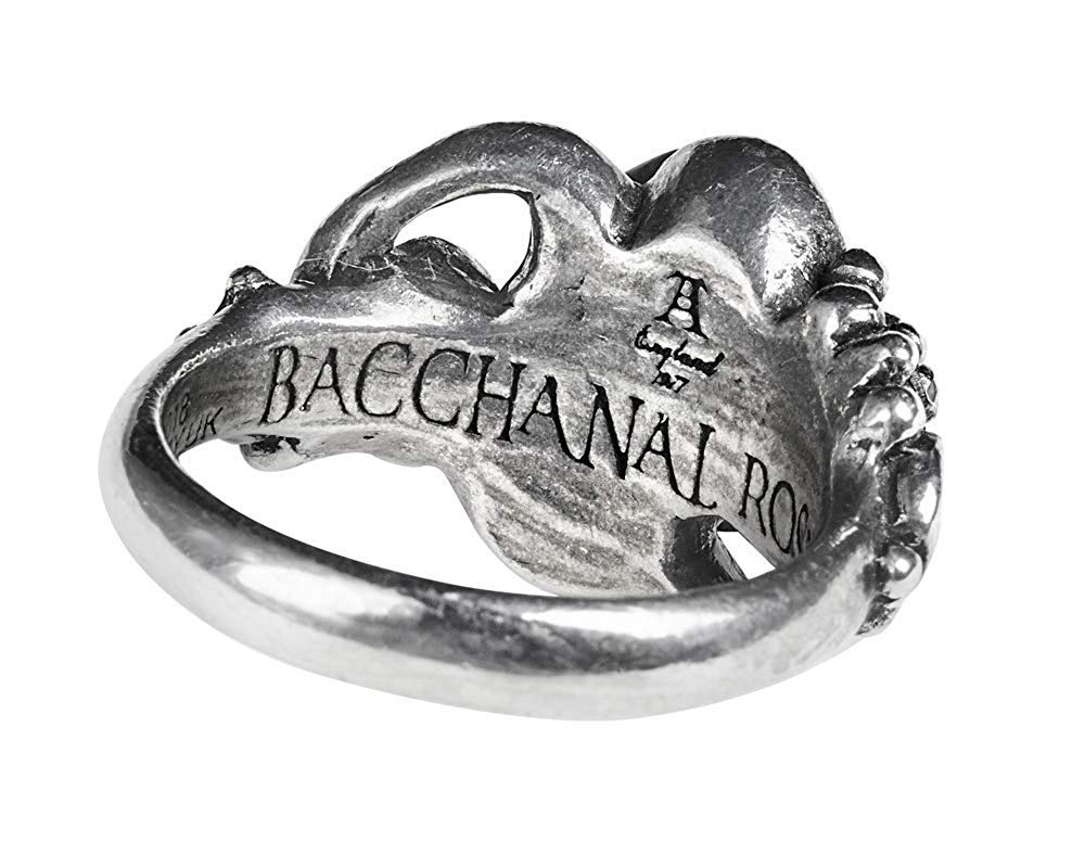 Alchemy Gothic Romantic Dark Desire Clear Crystal Bacchanal Rose Ring - Size N/7