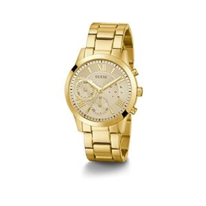 GUESS Womens Multi Dial Watch Solar with Stainless Steel Strap, Gold, Bracelet