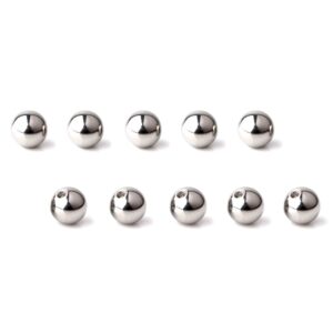 Ruifan 3mm Externally Threaded 316L Surgical Steel Replacement Balls Body Jewelry Piercing Barbell Parts for Lip Eyebrow Tongue Belly Navel Nose Nipple Ring 14G 10PCS