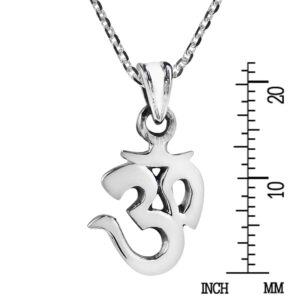 AeraVida Adorable Little Aum or Om Symbol .925 Sterling Silver Pendant Necklace | Sterling Silver Aum Pendant Necklaces | Silver Om Pendant Necklace for Women