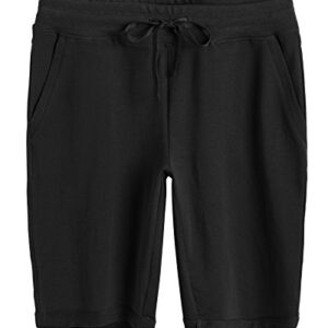 Weintee Women's Cotton Bermuda Shorts with Pockets L Black