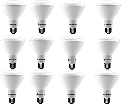 (12-Bulbs) EcoSmart 65-Watt Equivalent BR30 Dimmable LED Light Bulb, Daylight