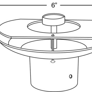 Solus S1721-BK Black Aluminum Wing Clip Post Top Fitter for 3' Post, Fits Globes and Acorns with a 5.25" Neckless Globe Opening