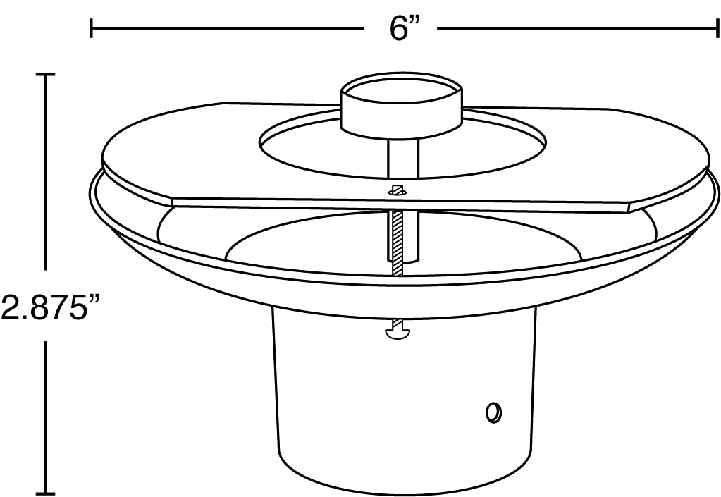 Solus S1721-BK Black Aluminum Wing Clip Post Top Fitter for 3' Post, Fits Globes and Acorns with a 5.25" Neckless Globe Opening