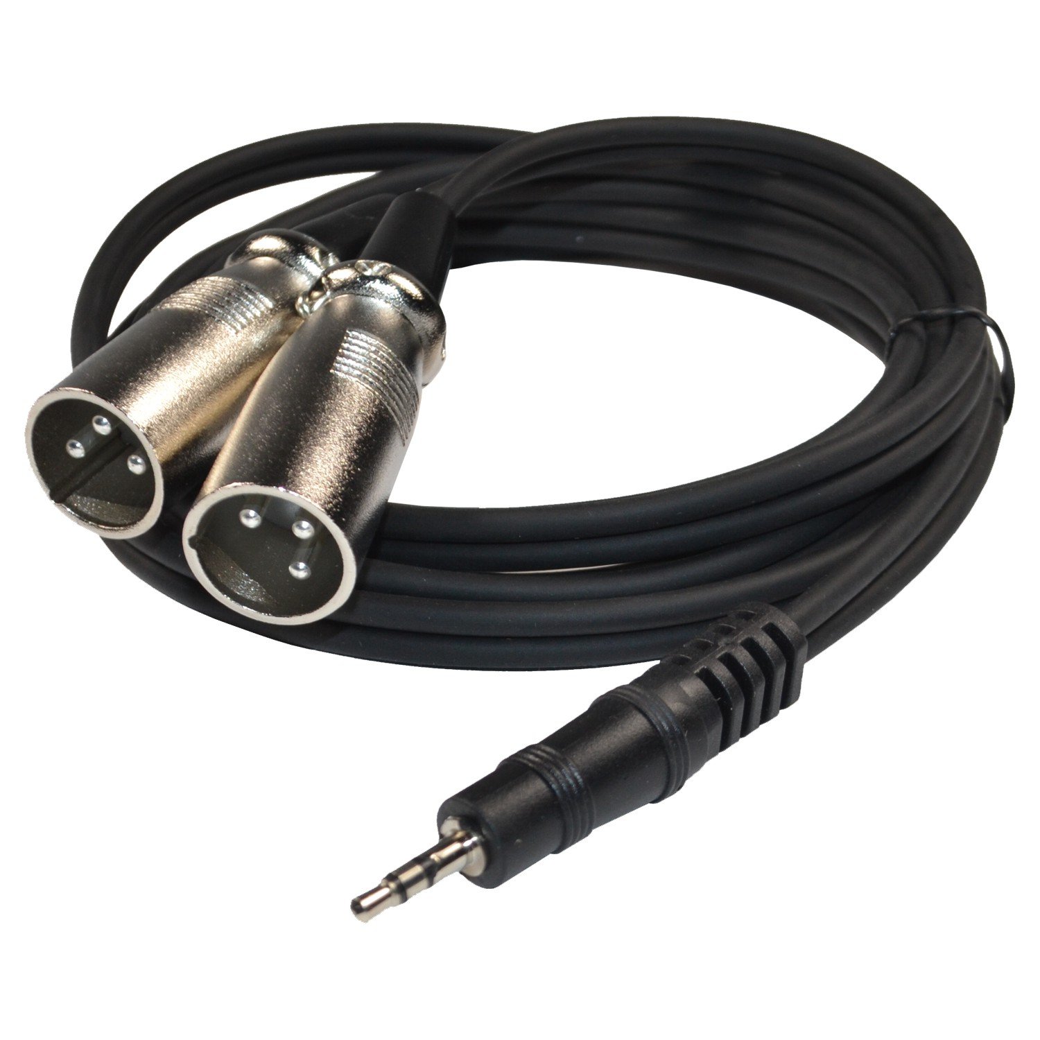 HQRP 6ft 1/8" (3.5mm) to Dual XLR Male Cable compatible with KRK Rokit 5 G2s / HS50m's/JBL EON 5151XT / RCF ART sound system