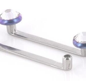 Painful Pleasures 14g Internally Threaded Flat Titanium Surface Barbell with 2mm Rise -11mm ~ 7/16"