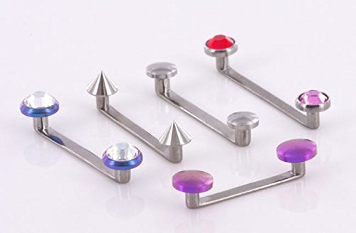 Painful Pleasures 14g Internally Threaded Flat Titanium Surface Barbell with 2mm Rise - 19mm ~ 3/4"