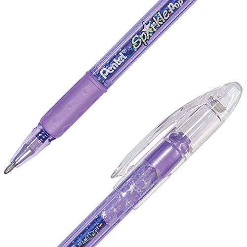 Pentel Sparkle Pop Metallic Gel Pen, (1.0mm) Bold Line, Violet/Blue Ink - K91-DV