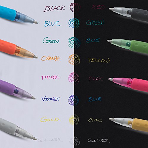 Pentel Sparkle Pop Metallic Gel Pen, (1.0mm) Bold Line, Violet/Blue Ink - K91-DV