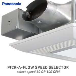 Panasonic FV-0810VSSL1 WhisperValue DC Ventilation Fan with Light - 80 or 100 CFM