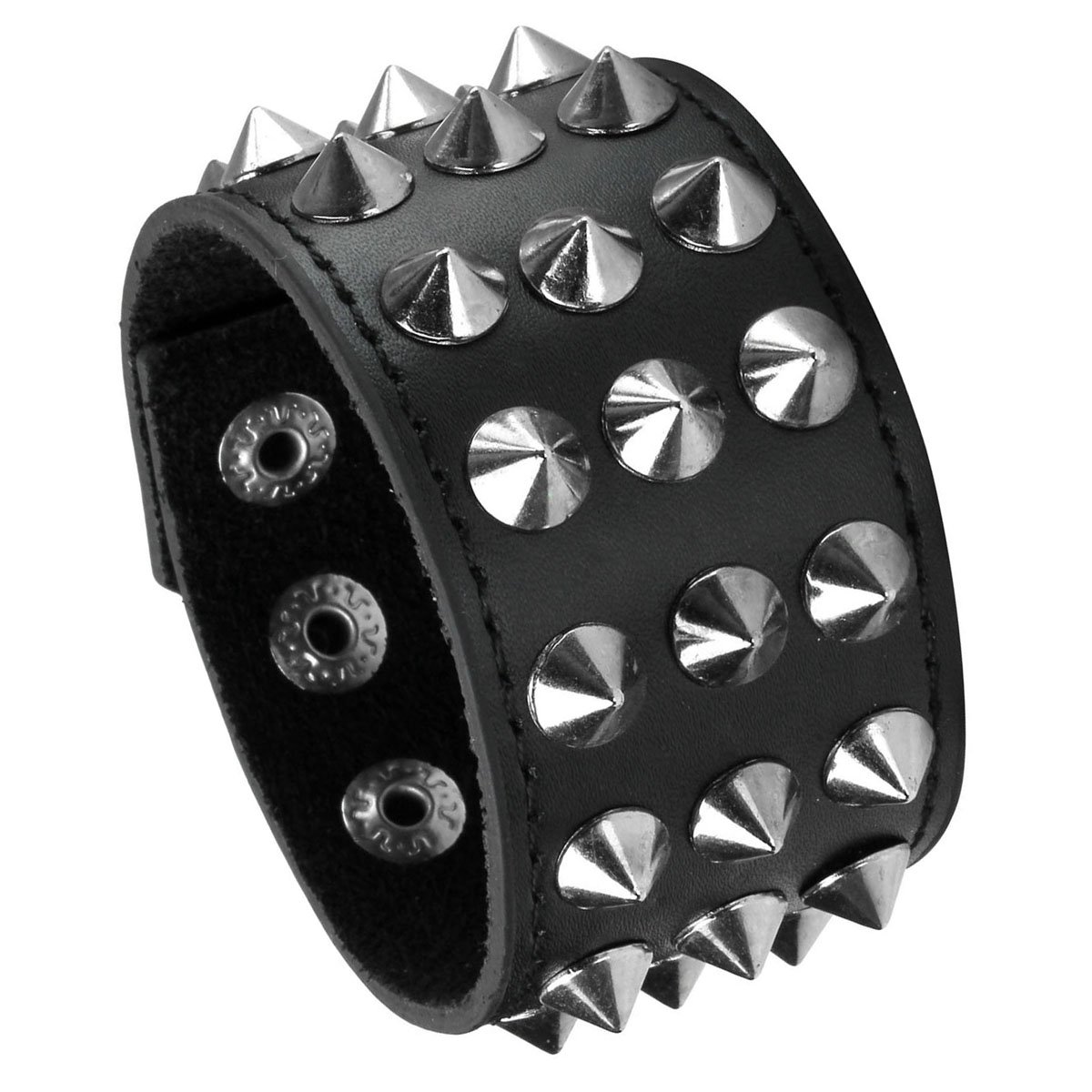 Eigso Punk Leather Cuff Studded Bracelet for Men Women Retro Vintage 80s Wristbands for Man Woman Rock Metal Wristlet for Man Woman