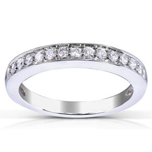 Kobelli Round-cut Diamond Wedding Band 1/5 Carat (ctw) in 14k White Gold, Size 10.5, White Gold