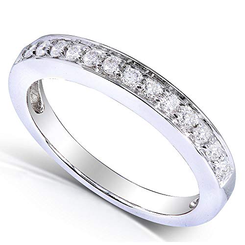 Kobelli Round-cut Diamond Wedding Band 1/5 Carat (ctw) in 14k White Gold, Size 10.5, White Gold