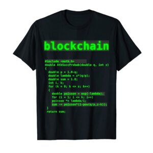 Blockchain Technology Tshirt Bitcoin Cryptocurrency Code Tee