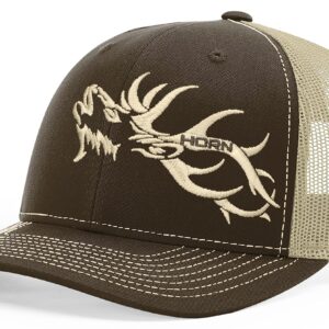 HORN GEAR Trucker Hat - Hunting Hat Series - Elk Hat Edition (Brown/Khaki)