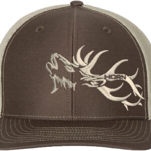 HORN GEAR Trucker Hat - Hunting Hat Series - Elk Hat Edition (Brown/Khaki)