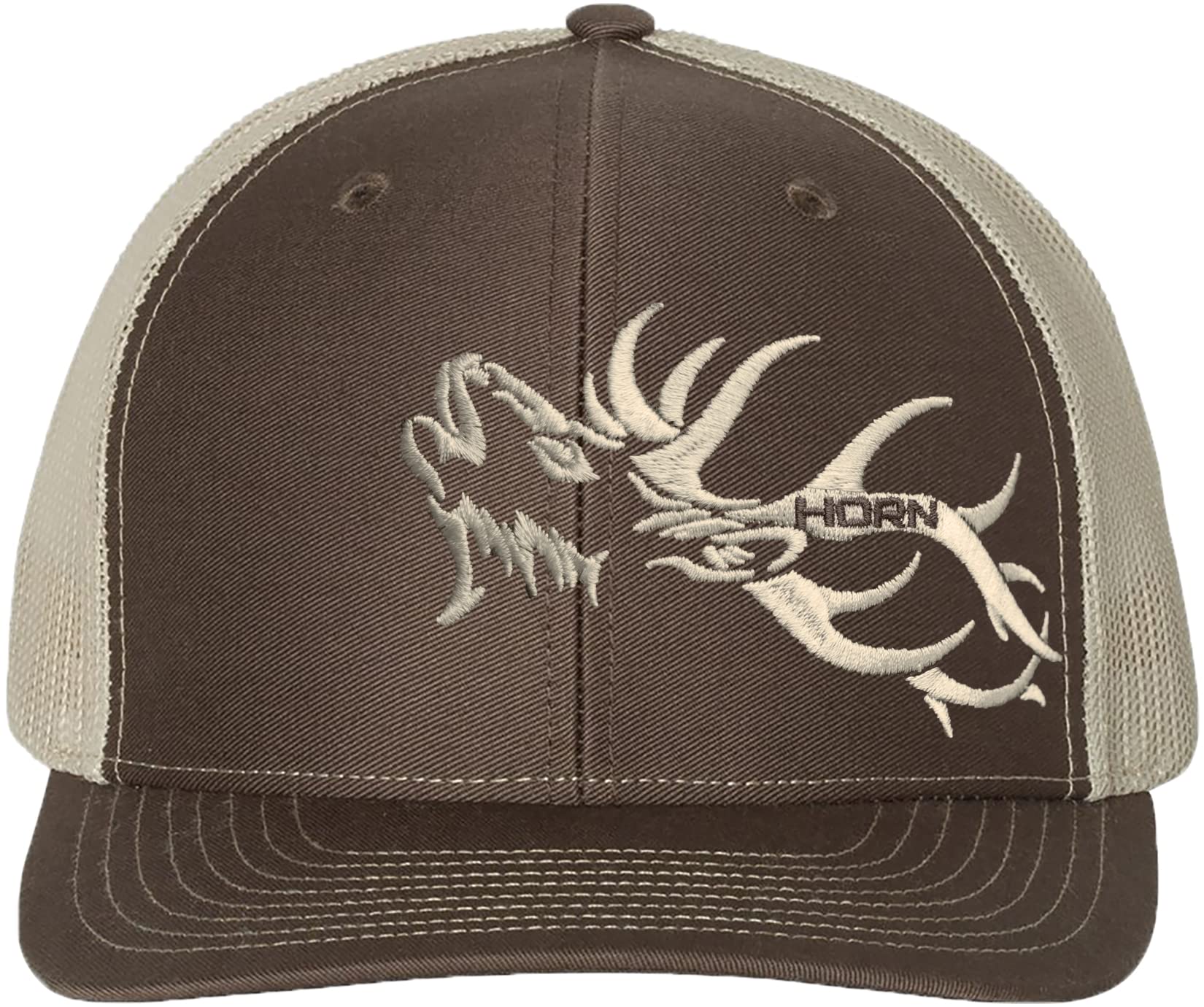 HORN GEAR Trucker Hat - Hunting Hat Series - Elk Hat Edition (Brown/Khaki)