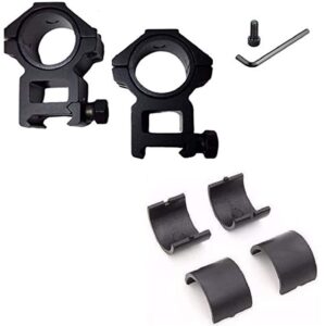 360 Tactical 30mm Heavy Duty Hex Shape Rifle Scope Rings W/1" Inserts High Rise Weaver Style Heavy Duty Ring