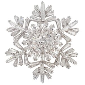 MODERN CHRISTMAS CLEAR CRYSTAL SNOWFLAKE BROOCH PIN MADE AUSTRIAN CRYSTALS (Brooch)