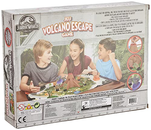 Spin Master Games Cardinal Industries 6044456 Jurassic World Volcano Escape Game, Multicolor