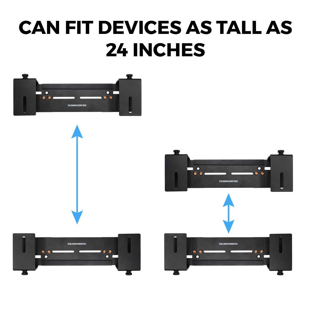 HumanCentric Adjustable Device Wall Mount, Cable Box Mount and Modem Mount, Adjustable Wall Mount for Small and Wide or Narrow Devices like Cable Boxes, Modems, DVD Players Mount on the Wall Behind TV