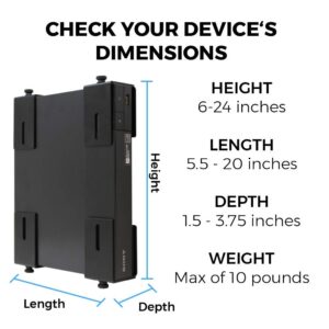 HumanCentric Adjustable Device Wall Mount, Cable Box Mount and Modem Mount, Adjustable Wall Mount for Small and Wide or Narrow Devices like Cable Boxes, Modems, DVD Players Mount on the Wall Behind TV