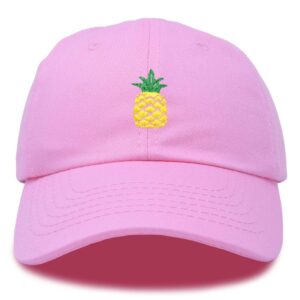 dalix pineapple hat unstructured cotton baseball cap in light pink