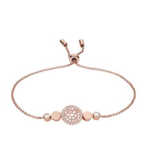 fossil women's rose gold-tone chain bracelet, color: rose gold (model: jf02905791)