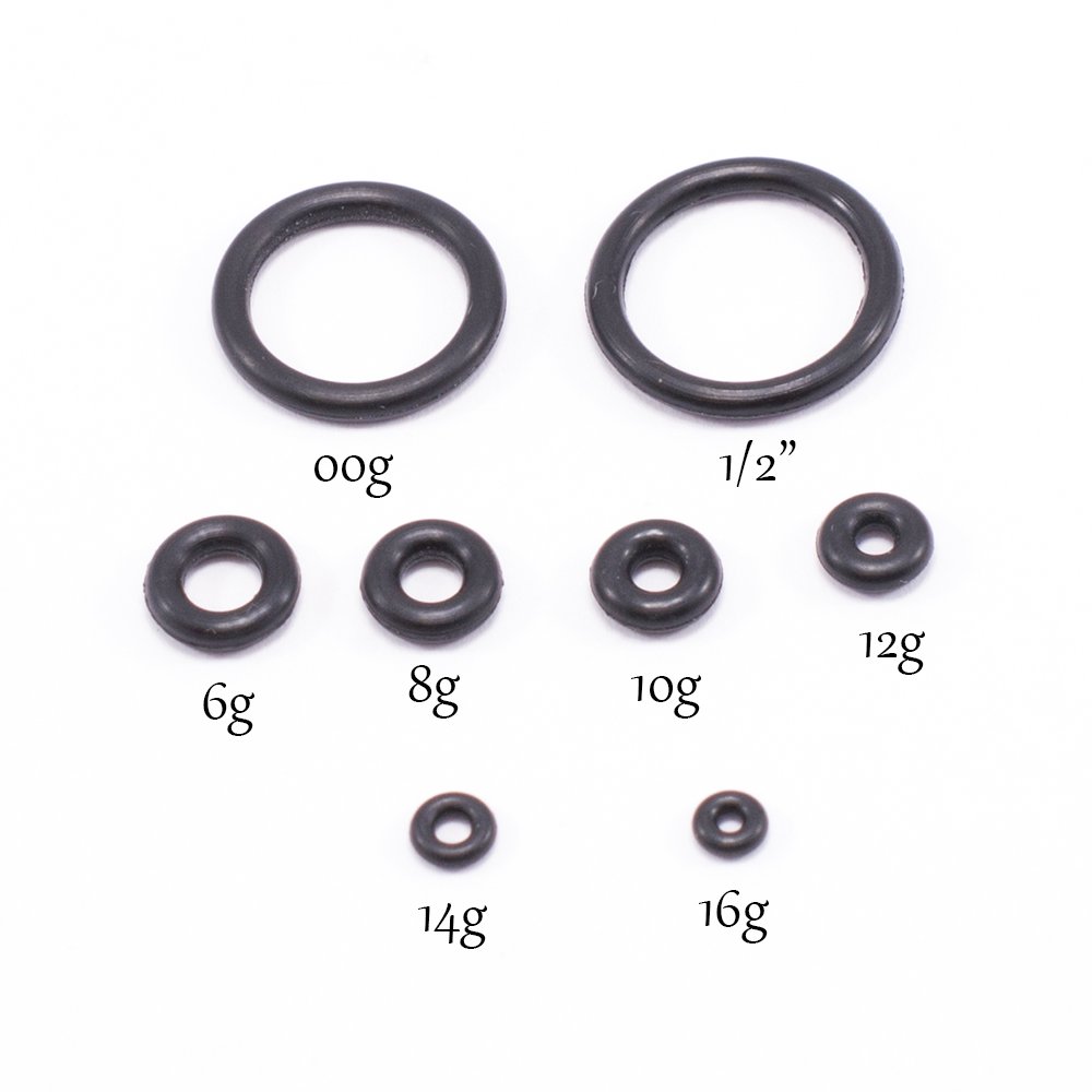 BodyJewelryOnline O-Ring Package of 20 Black Rubber Perfect for Tunnels Plugs and Tapers, Also for Any Piercing Retainer Eyebrow, Labret, Industrial, Cartilage