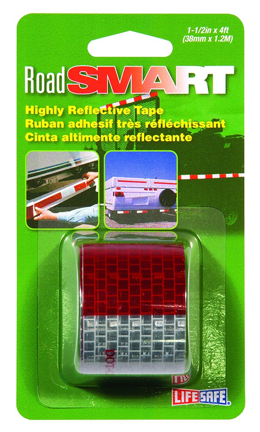 Incom RE800 1-1/2" x 4' Red & Silver Reflective Tape