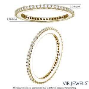 VIR JEWELS 1/2 cttw Diamond Eternity Ring for Women, Wedding Band in 14K Yellow Gold Prong Set, Size 8.5