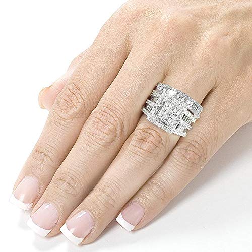 Kobelli Diamond Engagement Ring and Wedding Band Set 2 3/5 carats (ctw) in 14K White Gold, Size 11, White Gold