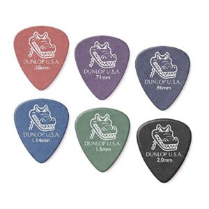 dunlop gator grip picks sample variety mix pack (2 of each gauge) 12/player's pack