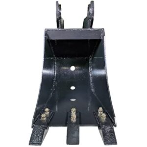 Titan Attachments 12" Fronthoe Bucket Fits Mini Skid Steer Fronthoe Backhoe Excavator, Bolt-on Forged Carbon Steel Teeth, Drainage Holes