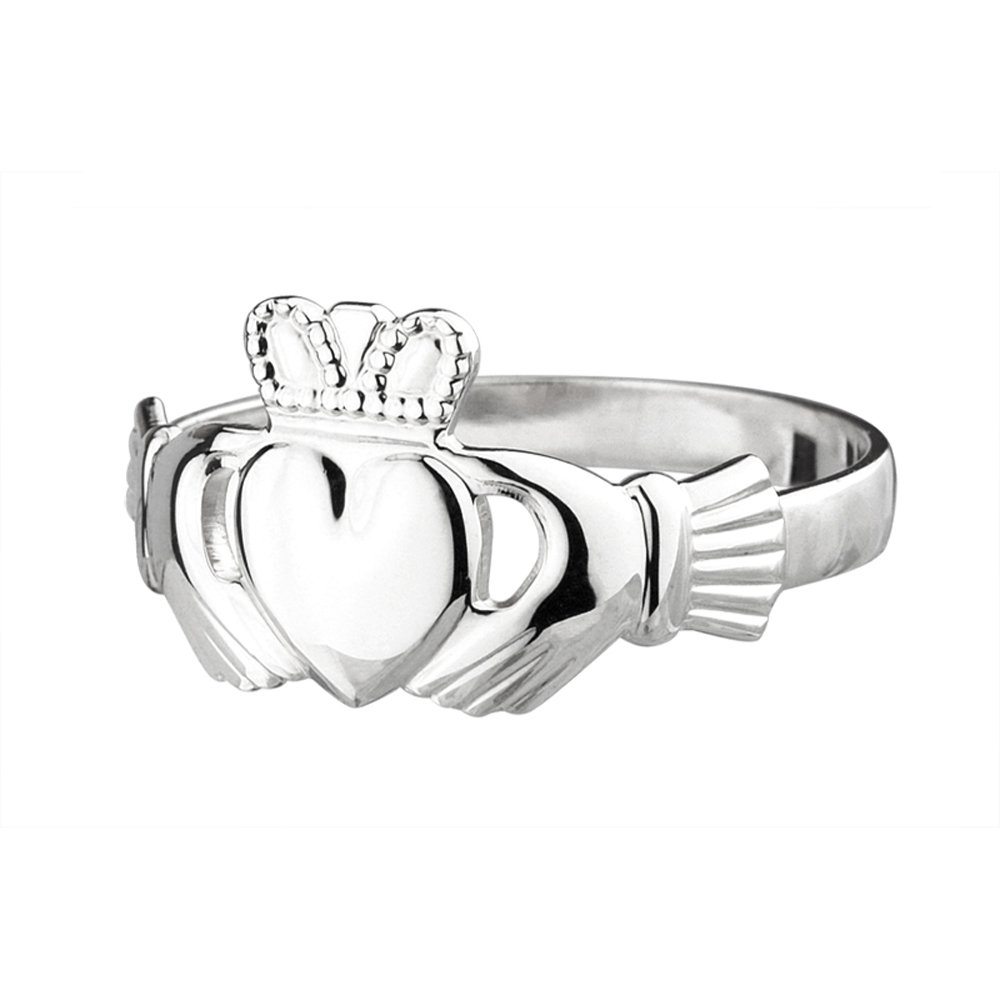 Biddy Murphy, Women's Irish Claddagh Ring, Real 925 Sterling Silver Band, Made in Ireland, Size 9