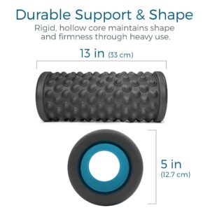 Teeter Massage Foam Roller – Deep Tissue Muscle Relief to Boost Recovery, Flexibility – 13 or 26 inch, 2 Textures/densities – Back Pain Relief, Sports Massage, Myofascial Release