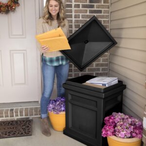 Step2 Express Package Delivery Box for Outside, Durable Weather Resistant, Parcel Outdoor Storage and Package Box, Black