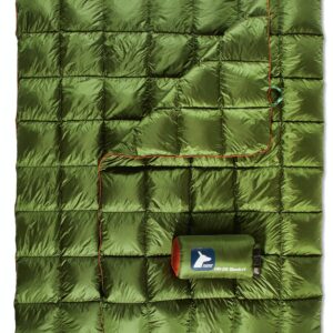 Horizon Hound Down Camping Blanket - Trek, Green Travel Blanket | Sustainable Insulated Down | Lightweight & Warm Quilt for Camping, Stadium, Hiking & Festival | Water Resistant, Packable & Compact